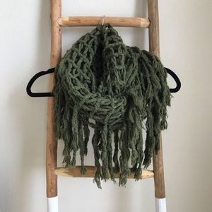 Urban Outfitters Green Hand Crochet Loop Scarf